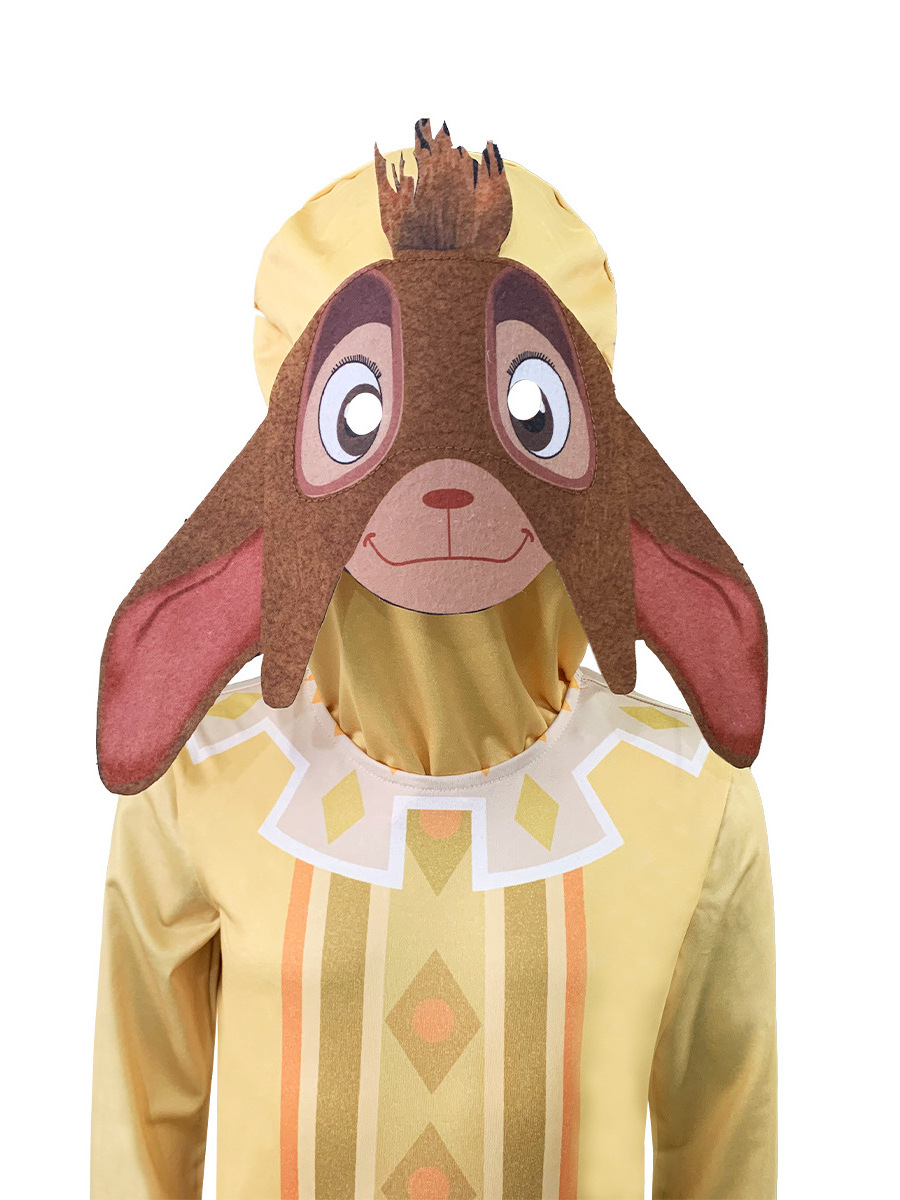 Kids Cosplay Goat Jumpsuit Cosplay Costume TV Cartoon Halloween Outfit Yellow Pajamas Children Performance Clothing