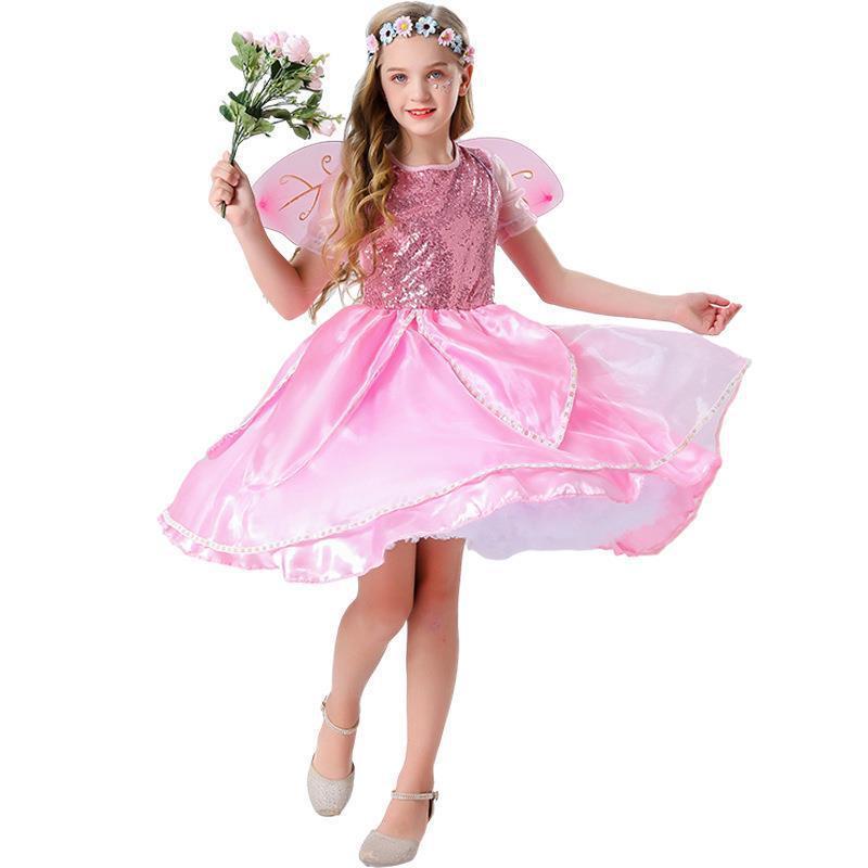 Halloween Hot-sale Fairy Costume Children's Clothes Flower Fairy Cosplay Costume Princess Girl Party Costume Dress