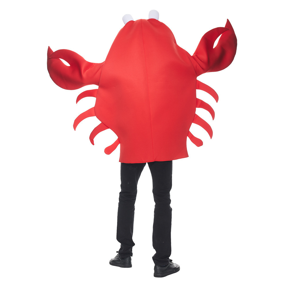 Funny Cosplay Animal Costume Halloween Crab Mascot Cosplay Unisex Costume Red Shrimp Men's Performance Jumpsuits