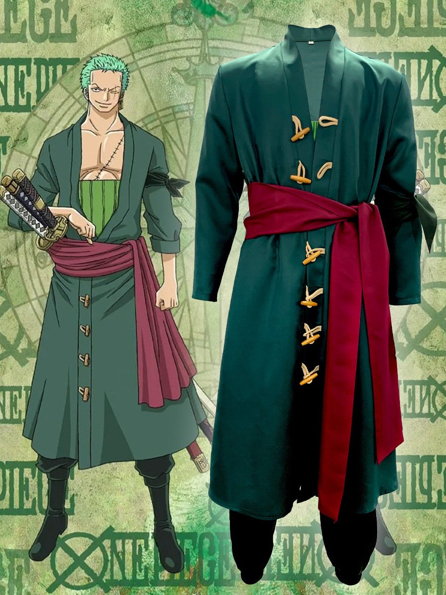 4pc/set Wholesale Price Cosplay Zoro Cosplay Costumes Anime Cosplay men Roronoa Zoro Suit Halloween Clothing costumes for Adult