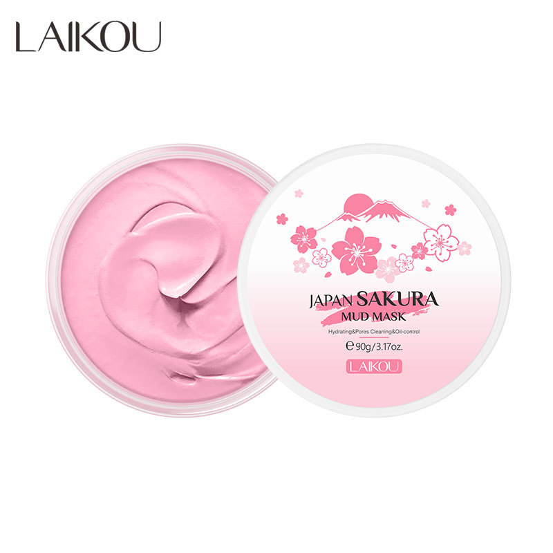 Laikou 90g Sakura Cleaning Brightening Skin Care Face Clay Mudmasks Skin Care Korean Cosmetic Female Beauty Products MUD