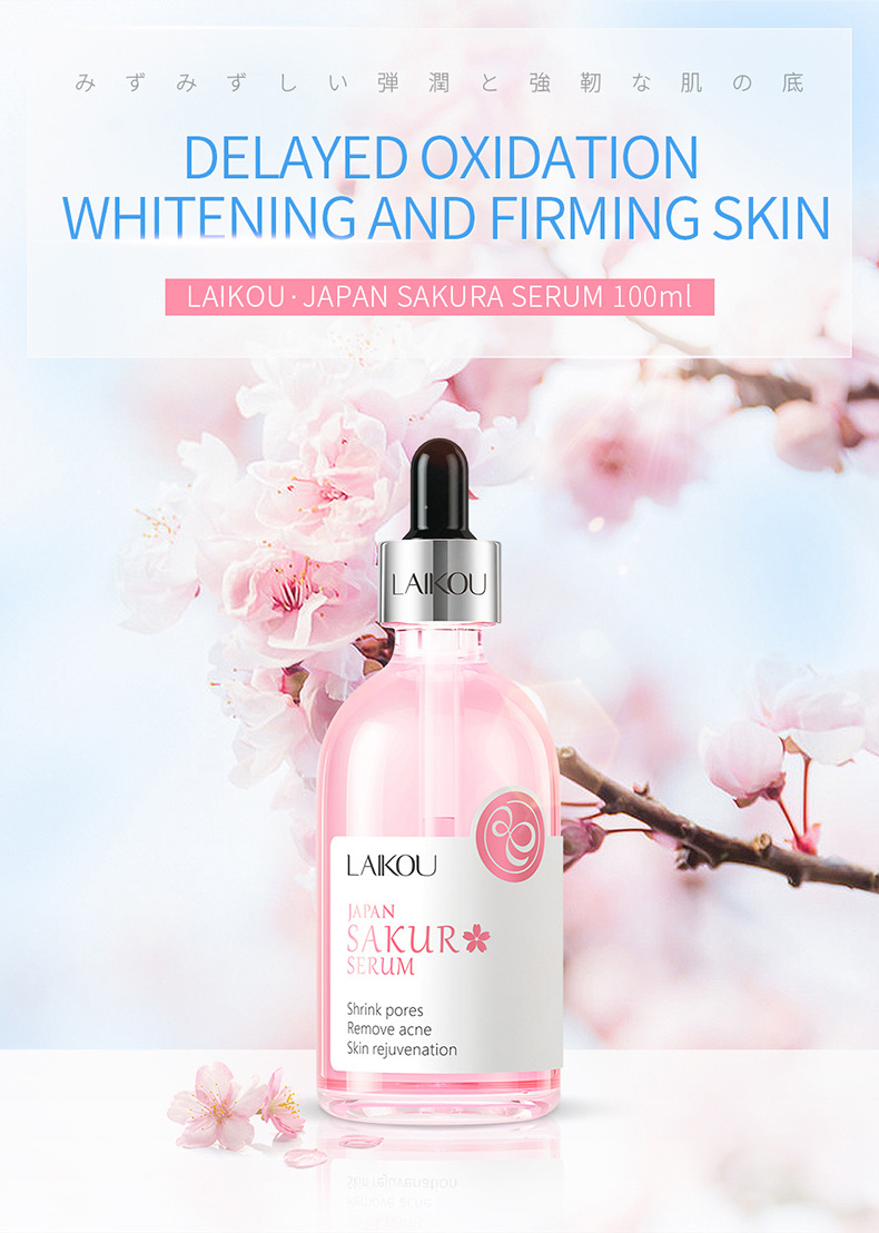 LAIKOU Sakura Serum Skin Care Moisturizing Brightening Anti Aging Hyaluronic Serum Japan Essence Liquid