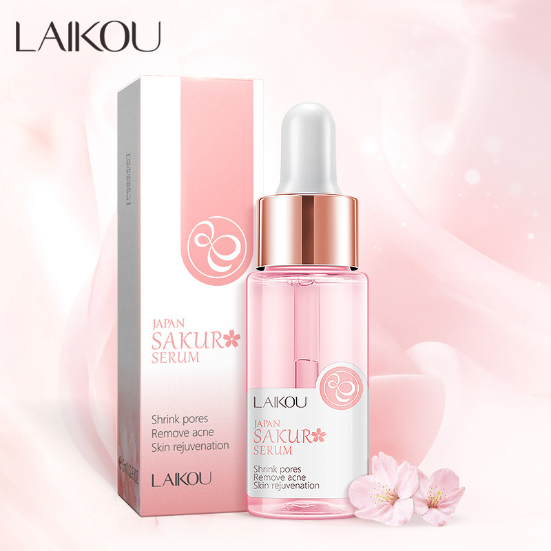 Private label Laikou Japan sakura serum collagen whitening skin care facial sakura face serum 17ml