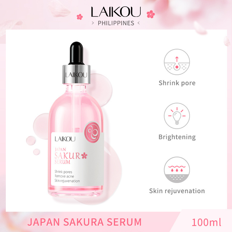 LAIKOU Sakura Serum Skin Care Moisturizing Brightening Anti Aging Hyaluronic Serum Japan Essence Liquid