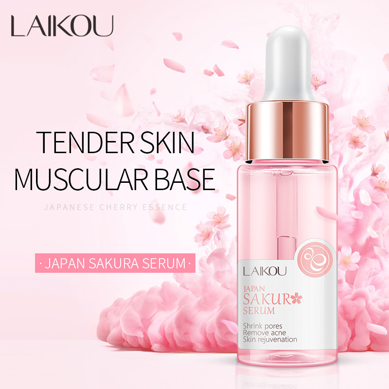 Private label Laikou Japan sakura serum collagen whitening skin care facial sakura face serum 17ml