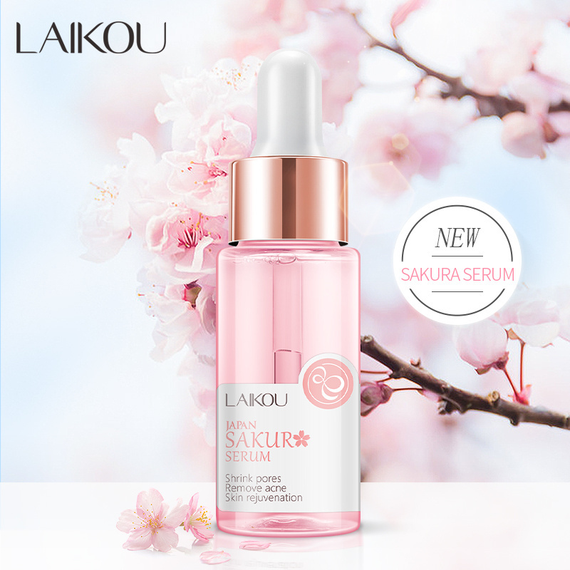 Private label Laikou Japan sakura serum collagen whitening skin care facial sakura face serum 17ml