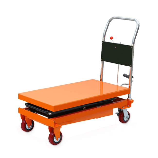 500KG mobile manual hydraulic scissor lift trolley lifting table