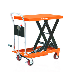 500KG mobile manual hydraulic scissor lift trolley lifting table