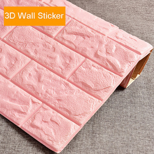 Modern Pink Stripes 3D Foam Wall Panel Stickers Self-Adhesive Wallpaper Waterproof and Fireproof for Home and Hotel Decoration