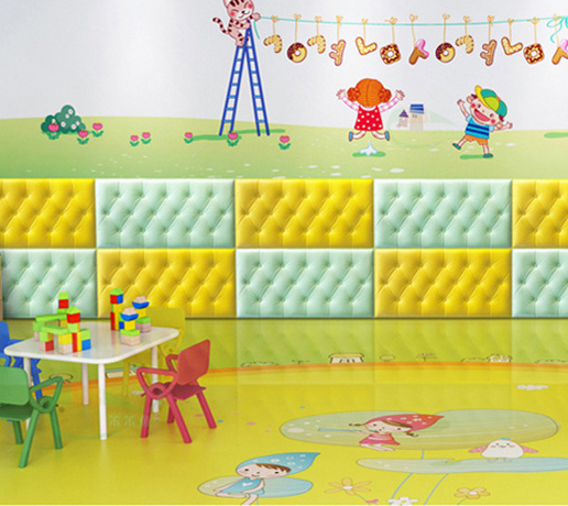 3D Anti-Collision Wall Stickers Home Application 3D Wallpaper Rolls with Cushion Foam Art Theme Panel Technics