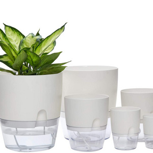 Hot Selling Transparent Hydroponic Indoor Garden Vase Planter Bulk Plastic Smart Flower Pots Self Watering Flower Pots