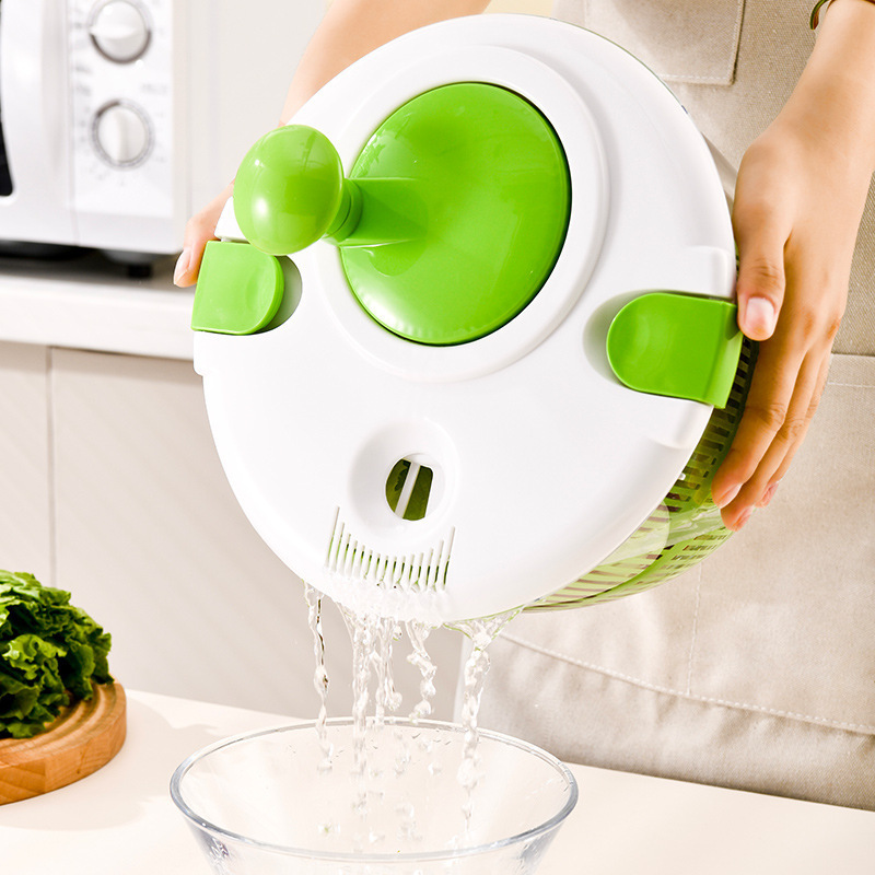 Salad Spinner Food Draining Basket Salad Spinner with Colander Basket Manual Salad Washer for Kitchen Dryer