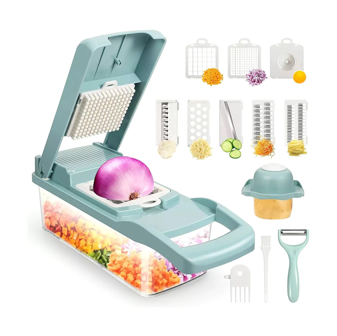 Steel and Metal Vegetable Grater Shredder Stainless Steel Blade Food Potato Dicer Veggie Chopper and Slicer