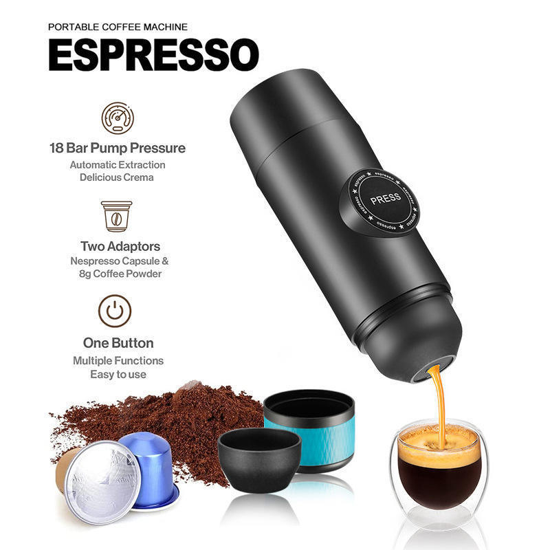 Portable Mini Automatic Coffee Maker Electric USB Powered Espresso Handpress Pod Machine for Household Hotel and Car Use