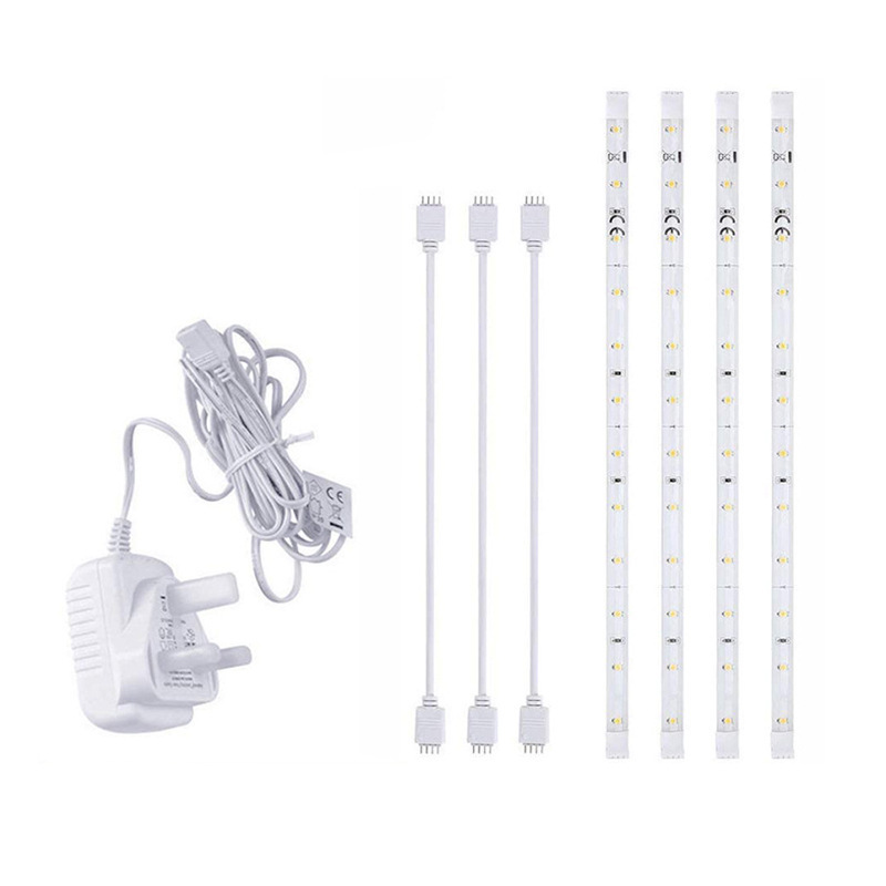 Ready to ship led cabinet strip light SMD2835 led stripe tape light kit linkable 4 30cm strip pack EU US UK plug