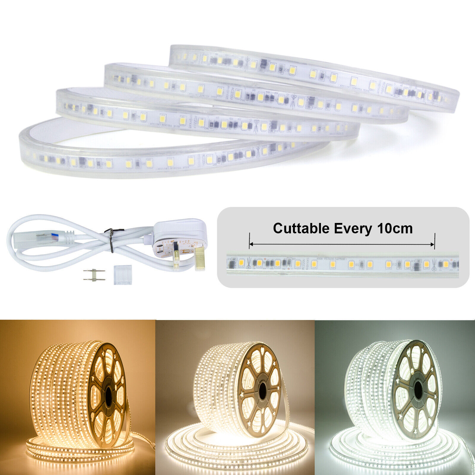 RGB LED Stripe Light 220V 240V 120 LEDs/m IP67 Waterproof Full Kit For Decoration Lighting