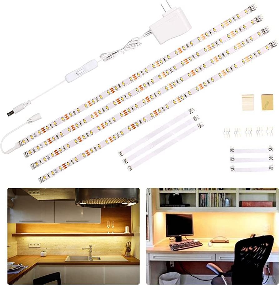 Ready to ship led cabinet strip light SMD2835 led stripe tape light kit linkable 4 30cm strip pack EU US UK plug