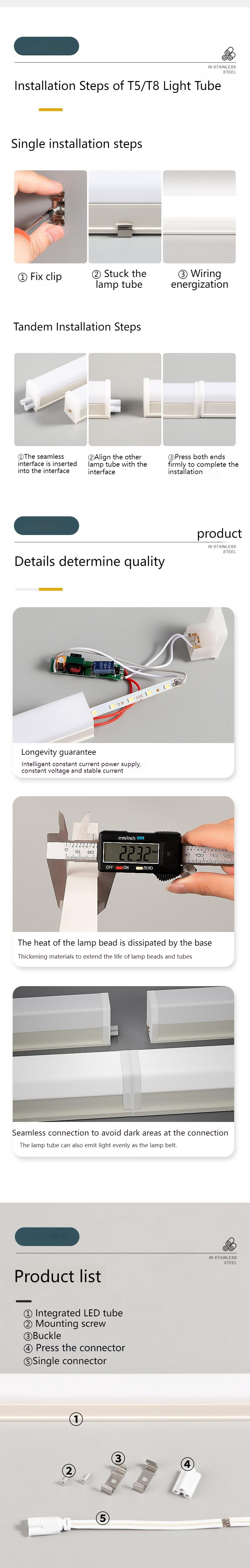 Super bright energy-saving T8 split led lamp tube light 1.2 meters 22w