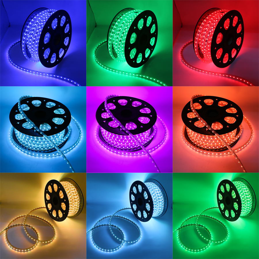 RGB LED Stripe Light 220V 240V 120 LEDs/m IP67 Waterproof Full Kit For Decoration Lighting