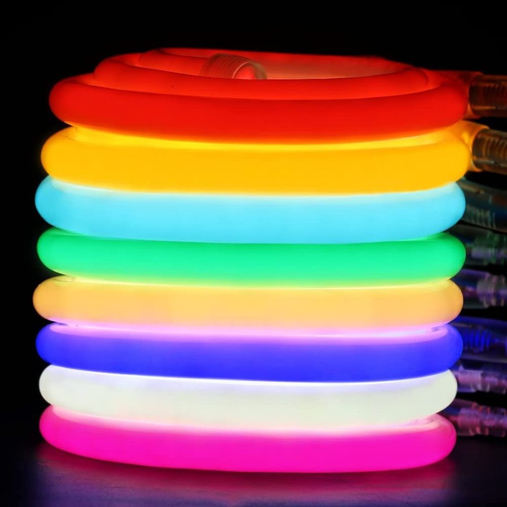 360 Degree Round LED stripe Neon Rope Light Flexible Tube PVC Silicone CE IP67 12v SMD2835 Landscape lighting