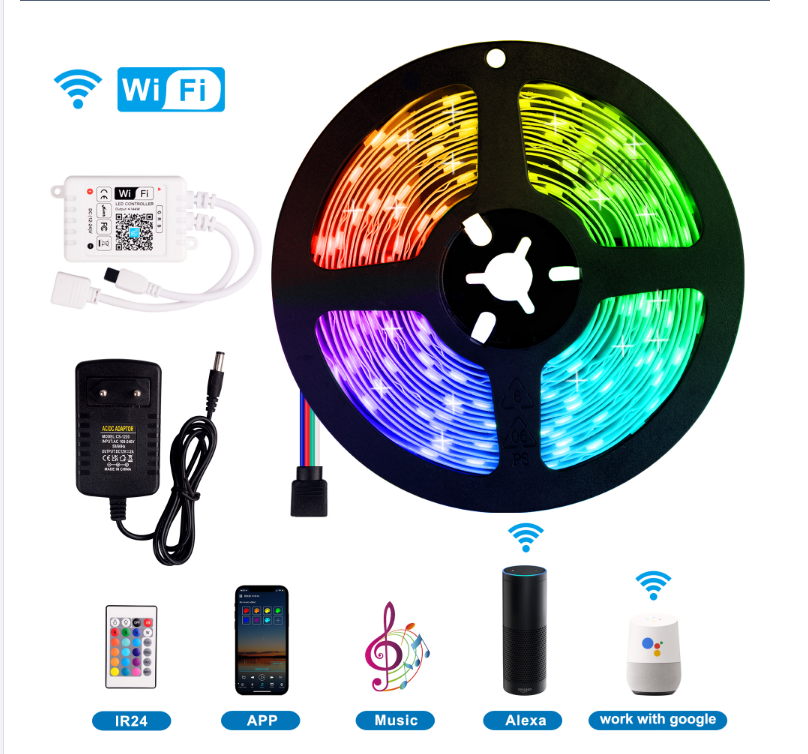 RGB led strips 20 meters wifi led lights alexa 10m 5m led stripe lights rgb led tape infrared bluetooth