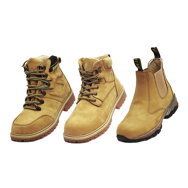 Customized Leather Men's Steel Toe Shoes Construction Safety Men's Work Safety Boots Wholesale