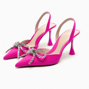 Fashion Candy Colors Ladies High Heel Wedding Shoes Fashion Rhinestone Luxury Stiletto Purple Heels for Women