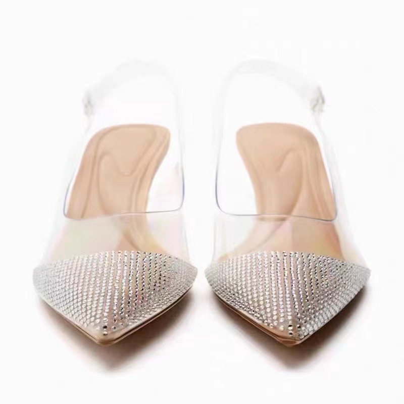 H158-440 ZA New Style Transparent PVC Crystal  Women Sandals High Heeled Elegant Girls Ladies Comfortable High Quality Lady Shoe