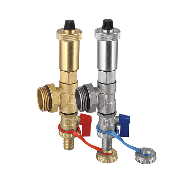 Manual brass stem water heater drain valve