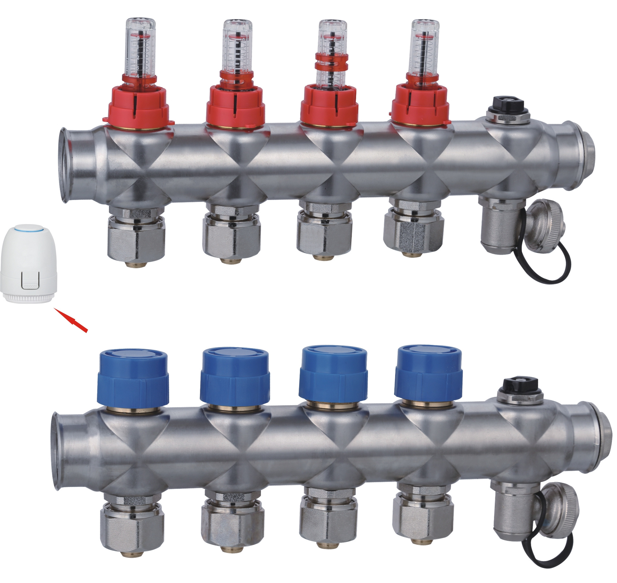 Latest Stainless steel manifold with flowmeter for pex radiant underfloor water heating system