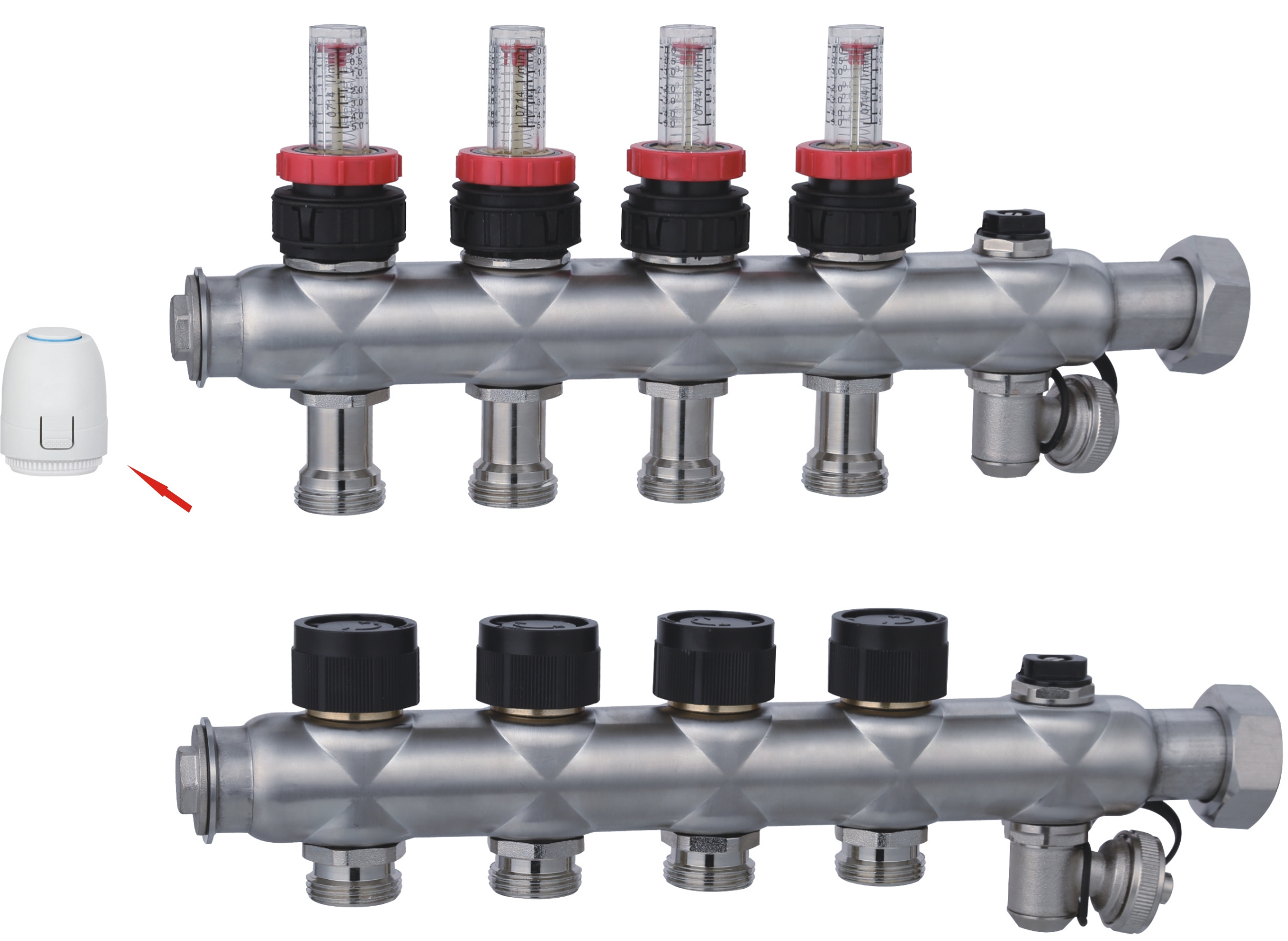 Latest Stainless steel manifold with flowmeter for pex radiant underfloor water heating system