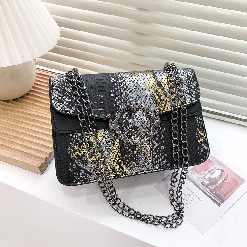 2021 hot sale serpentine bags ladies shoulder crossbody chain luxury lock hand bag women snake skin purse