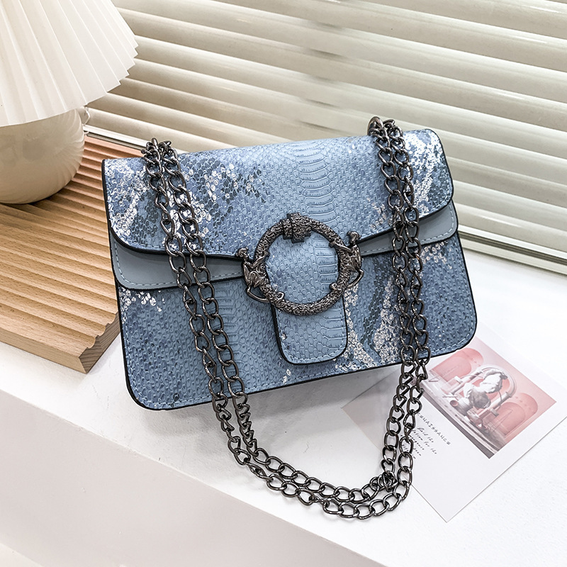 2021 hot sale serpentine bags ladies shoulder crossbody chain luxury lock hand bag women snake skin purse