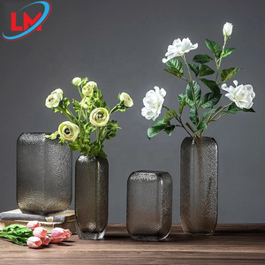 Simple Glass Flower Vase Tabletop Glass Vase Morden Dried Flower Bottle Home Office Decorations