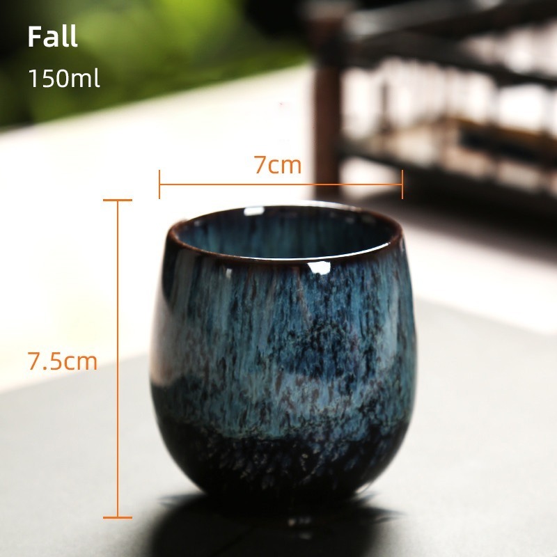 Wholesale Chinese Porcelain Crackle Glaze Cup For Tea Eco Gift Wine Cup Ceramic Bowl Kiln Change Tea Cup