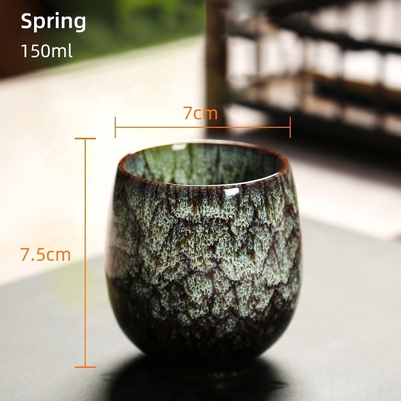 Wholesale Chinese Porcelain Crackle Glaze Cup For Tea Eco Gift Wine Cup Ceramic Bowl Kiln Change Tea Cup