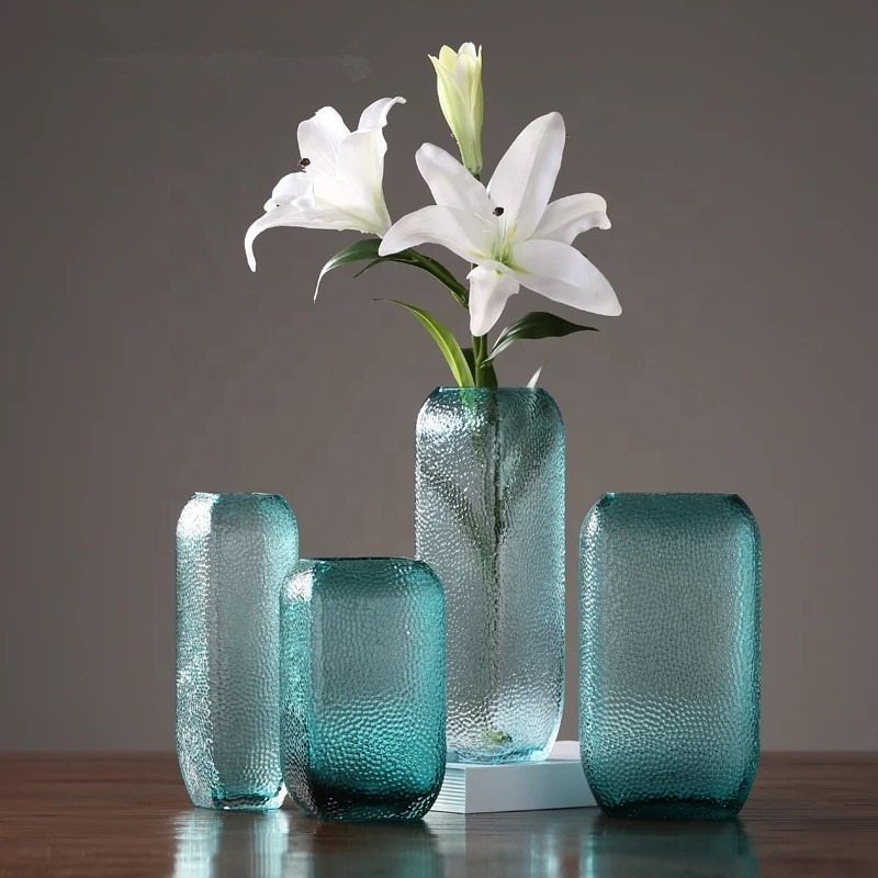 Simple Glass Flower Vase Tabletop Glass Vase Morden Dried Flower Bottle Home Office Decorations