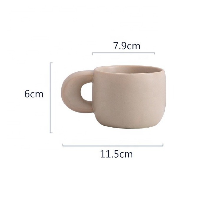 Korean Porcelain Water Tea Cup Espresso Mugs Gift Box for Office Home Ceramic Coffee Fat Mug