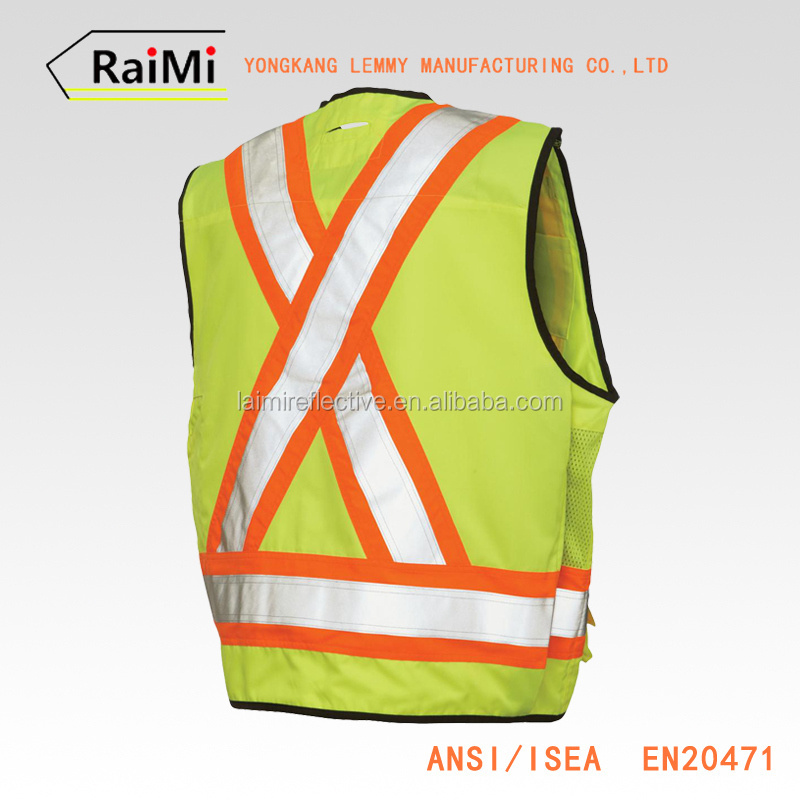 Hi Vis Polyester Fabric Reflective Tape mesh Safety Vest,hi vis vest safety vest