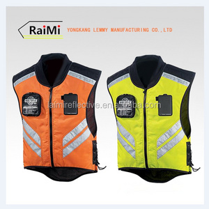 Orange Mens Custom Motorcycle Reflective Vest Motorbike Leather Vest