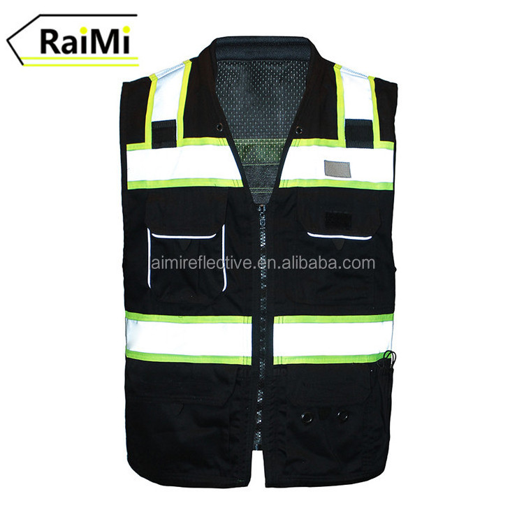 4x black mens custom hi vis reflective safety vest