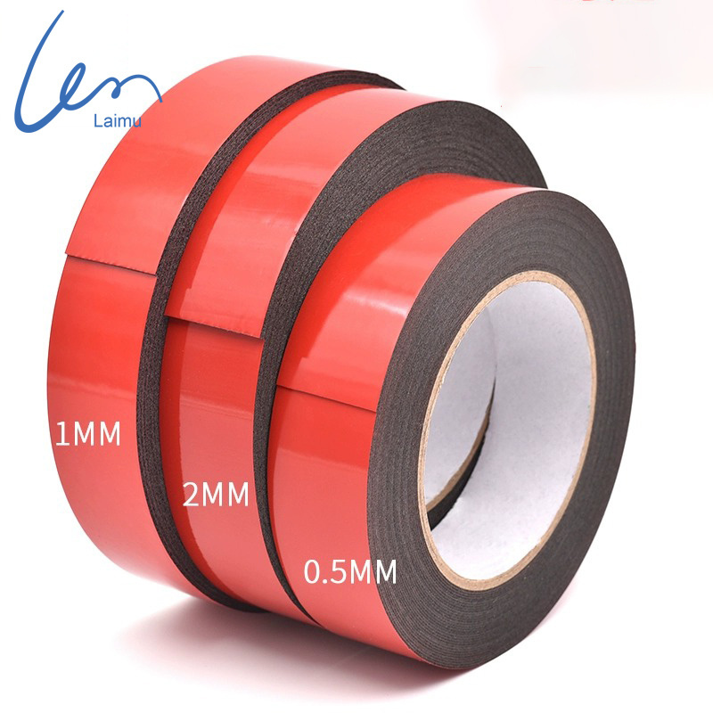 Custom Foam Double Sided Adhesive Strong Adhesive Car Billboard Tape Blue Film Black PE Foam Tape 1MM Foam Tape