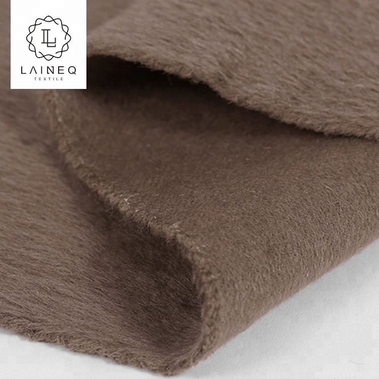 wool cashmere blend long hair plush woven fabric alpaca fabric