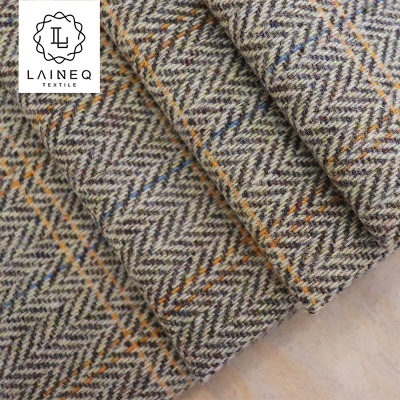 colorful England harris  herringbone 100% wool tweed fabric for coats / suit