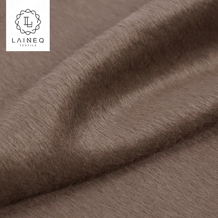 wool cashmere blend long hair plush woven fabric alpaca fabric