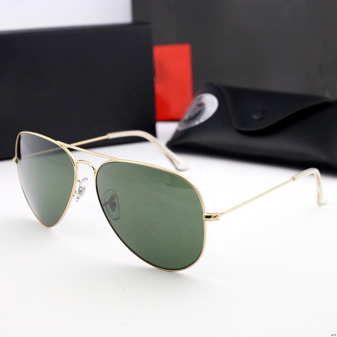 3026 Brand Design Fashion Luxury Men Sunglasses Small Frame Colorful Gradient Shades UV400 Metal Frame Sunglasses