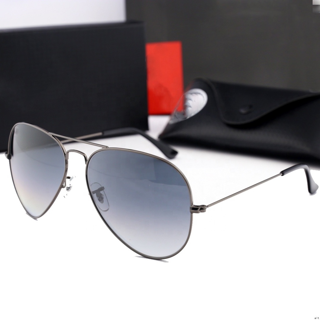 3026 Brand Design Fashion Luxury Men Sunglasses Small Frame Colorful Gradient Shades UV400 Metal Frame Sunglasses