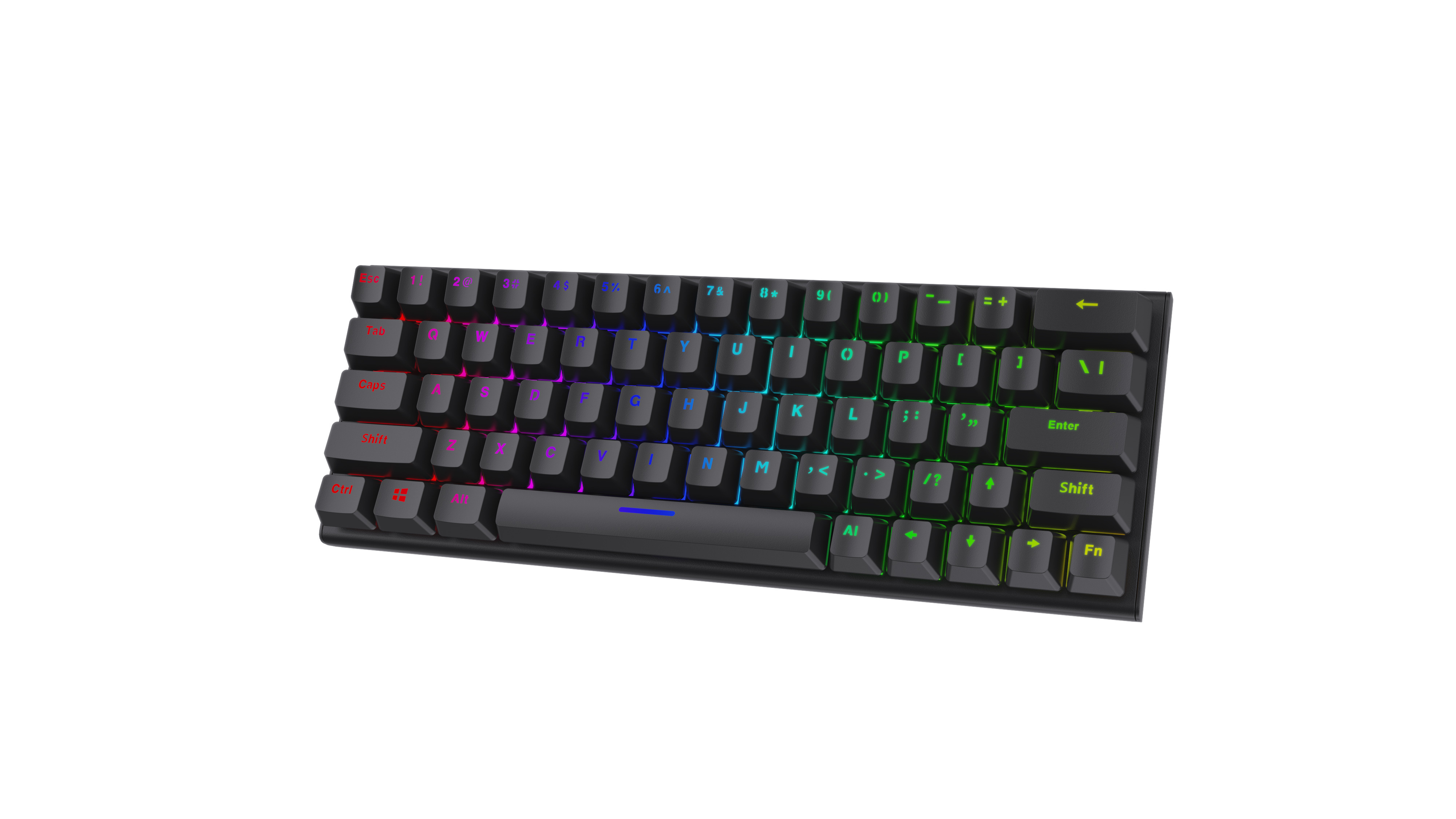 New design mini USB backlit RGB gamer teclado cheap UK russian spanish 60 percent gaming wired computer mechanical keyboard