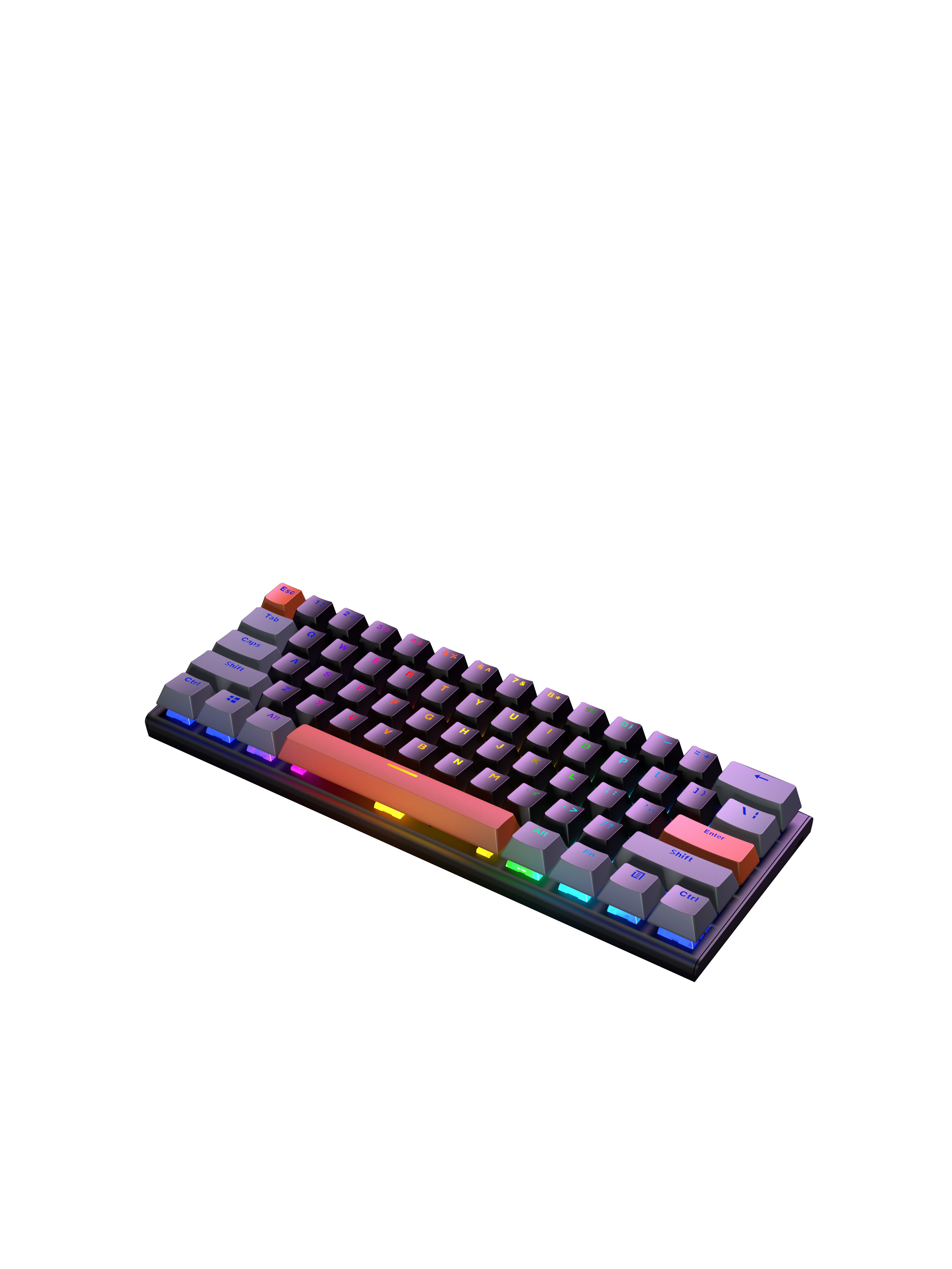 New design mini USB backlit RGB gamer teclado cheap UK russian spanish 60 percent gaming wired computer mechanical keyboard