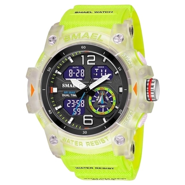 SMAEL 8007 New Outdoor Dual Time Sport Watch With Double Display Environment Friendly Material Digital sports wrist watch